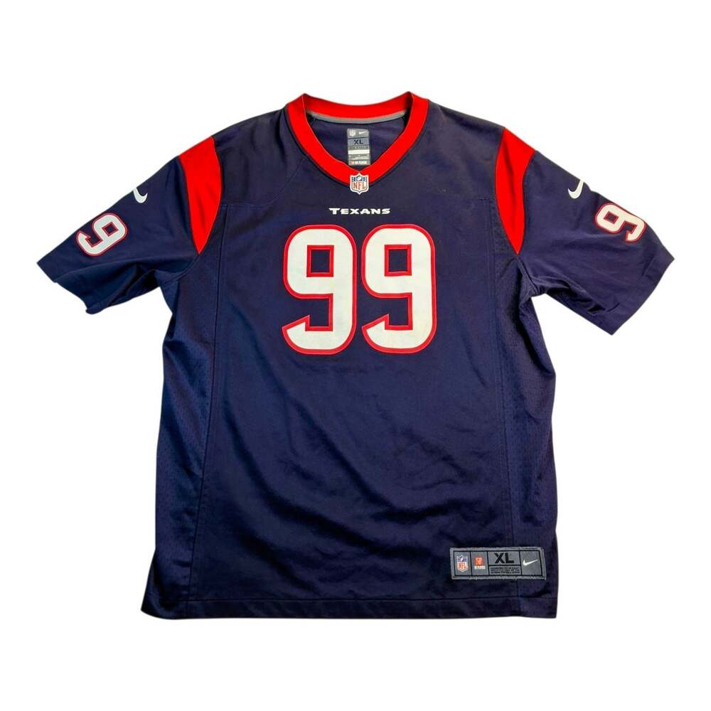 Nike NFL Houston Texans On Field Jersey Mens XL Blue Red J.J. Watt #99 Football
